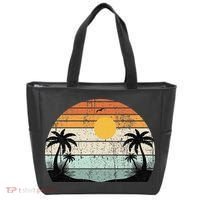 Sunshine Summer Vibes Palm Trees Beach Retro Tropical Summer Tote Bag thumb 0