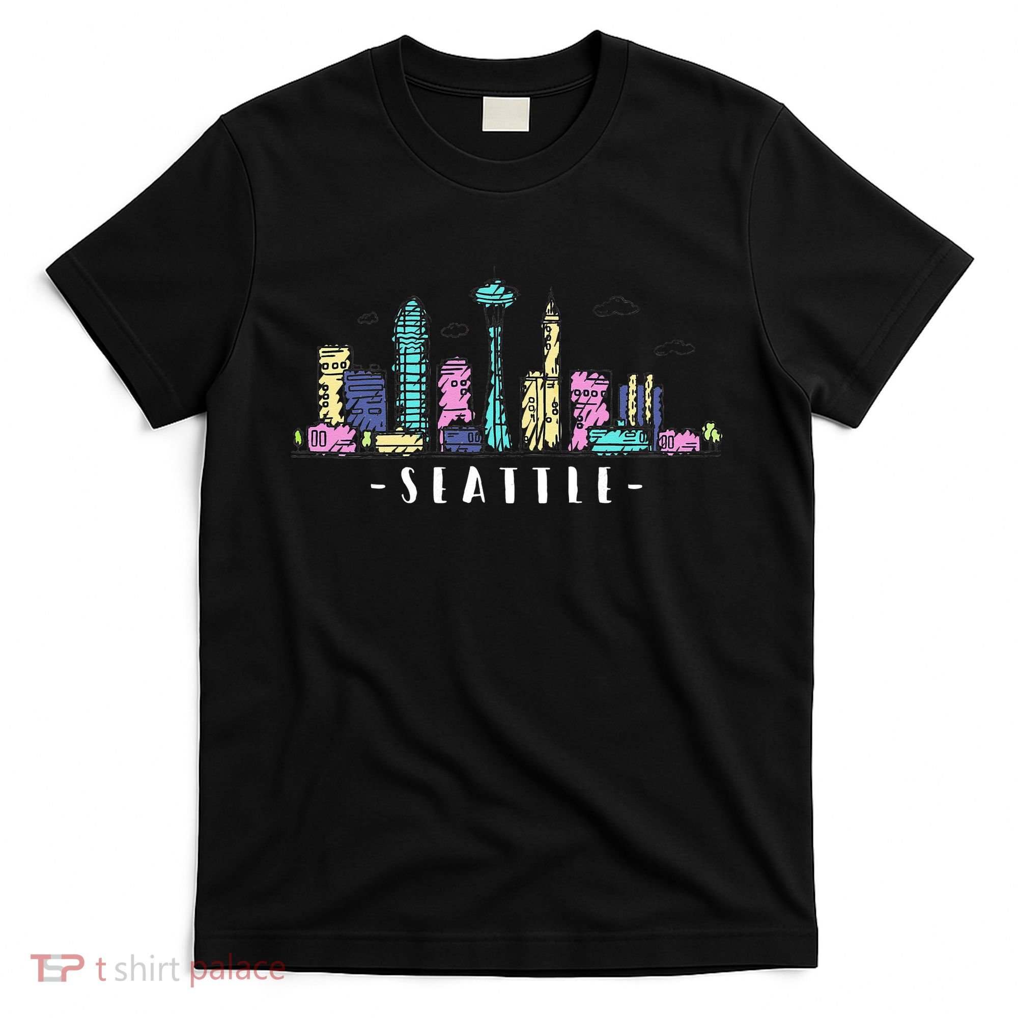Seattle Skyline Washington PNW Vintage T-Shirt