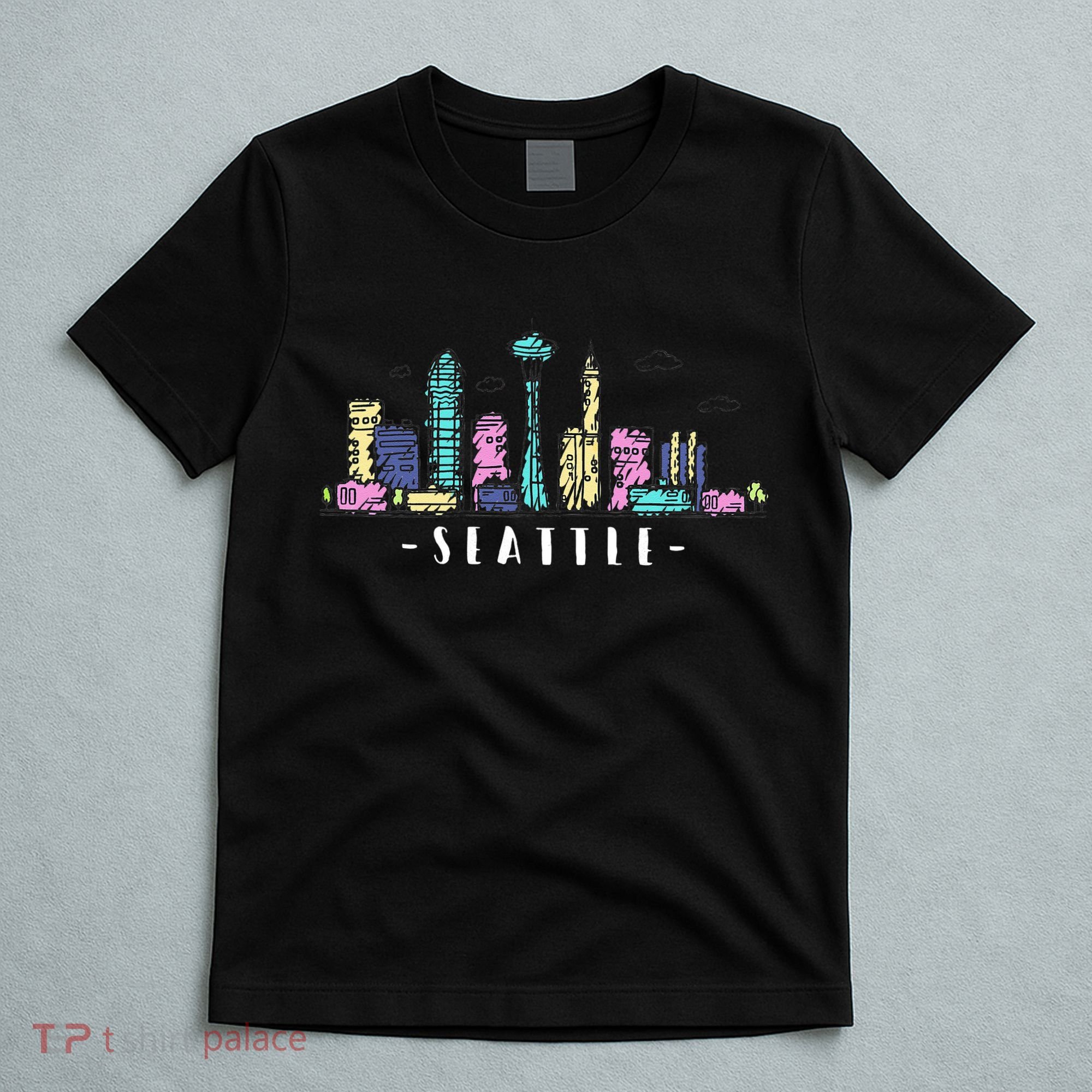 Seattle Skyline Washington PNW Vintage T-Shirt