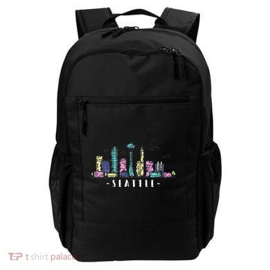 Seattle Skyline Washington PNW Vintage Backpack
