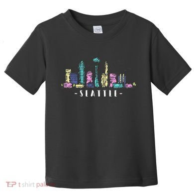 Seattle Skyline Washington PNW Vintage Toddler T-Shirt