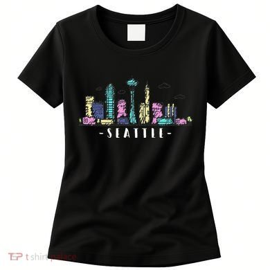 Seattle Skyline Washington PNW Vintage Women's T-Shirt