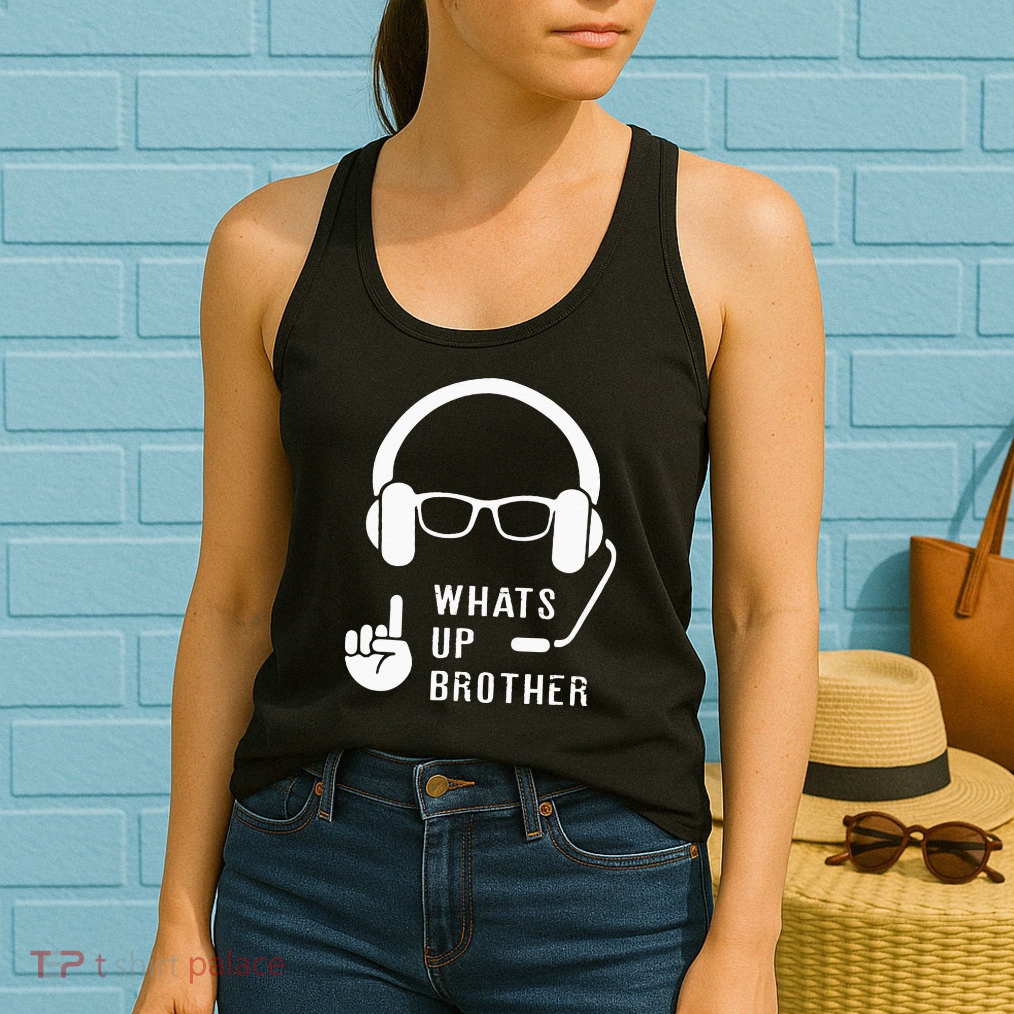 Sketch Streamer Whats Up Brother Women's Tank Top
