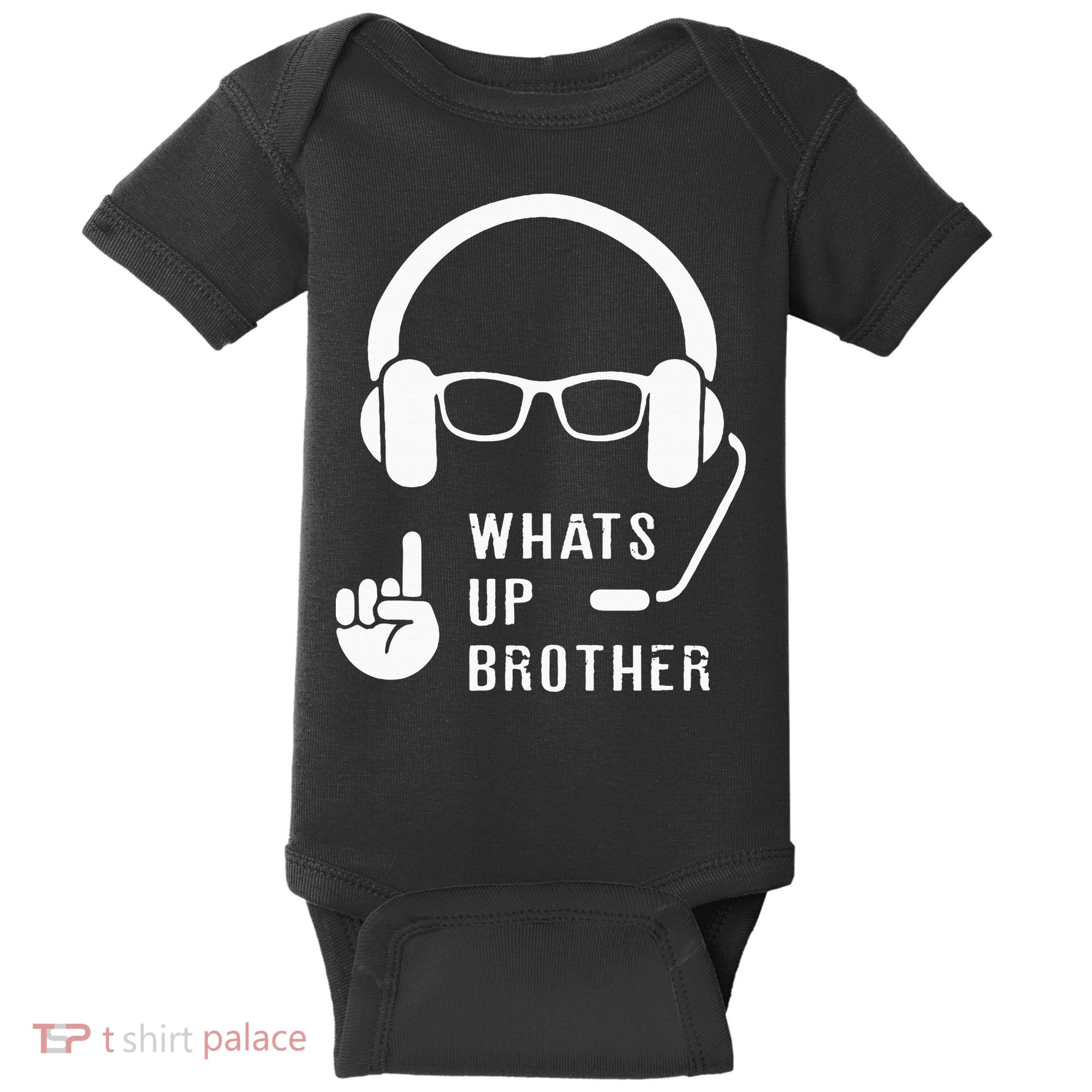 Sketch Streamer Whats Up Brother Baby Bodysuit