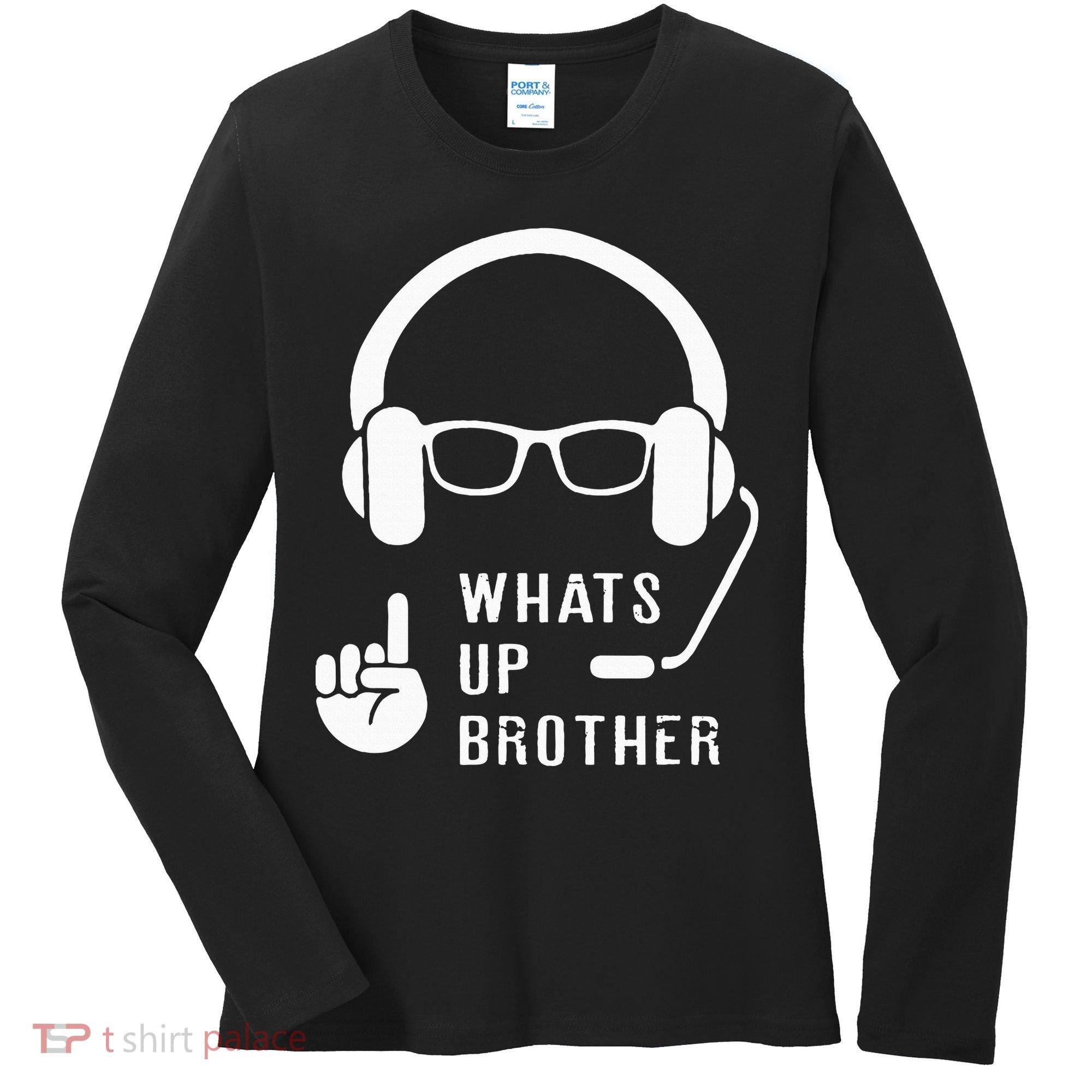 Sketch Streamer Whats Up Brother Women's Long Sleeve Shirt