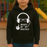 Sketch Streamer Whats Up Brother Kids Hoodie thumb 3