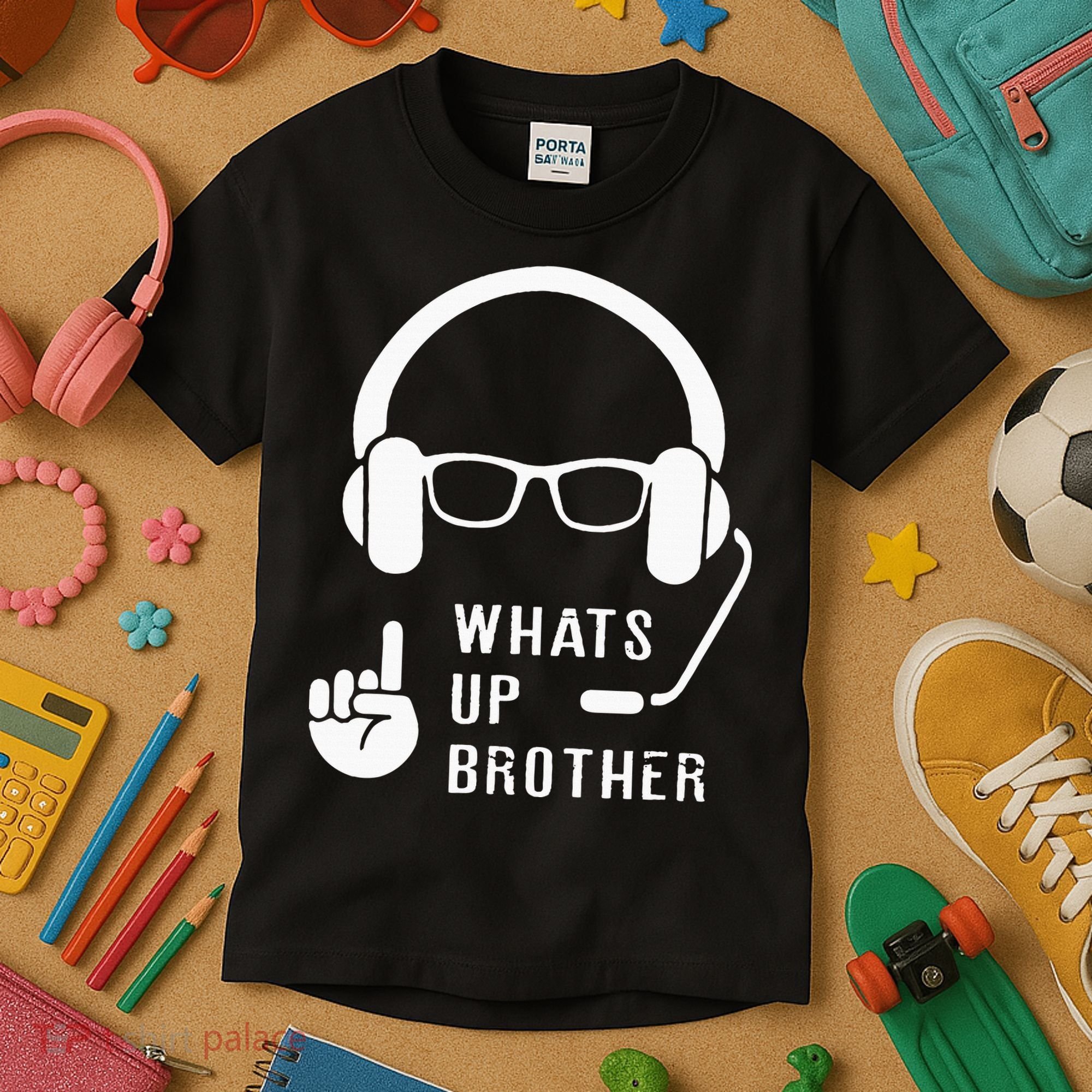 Sketch Streamer Whats Up Brother Kids T-Shirt