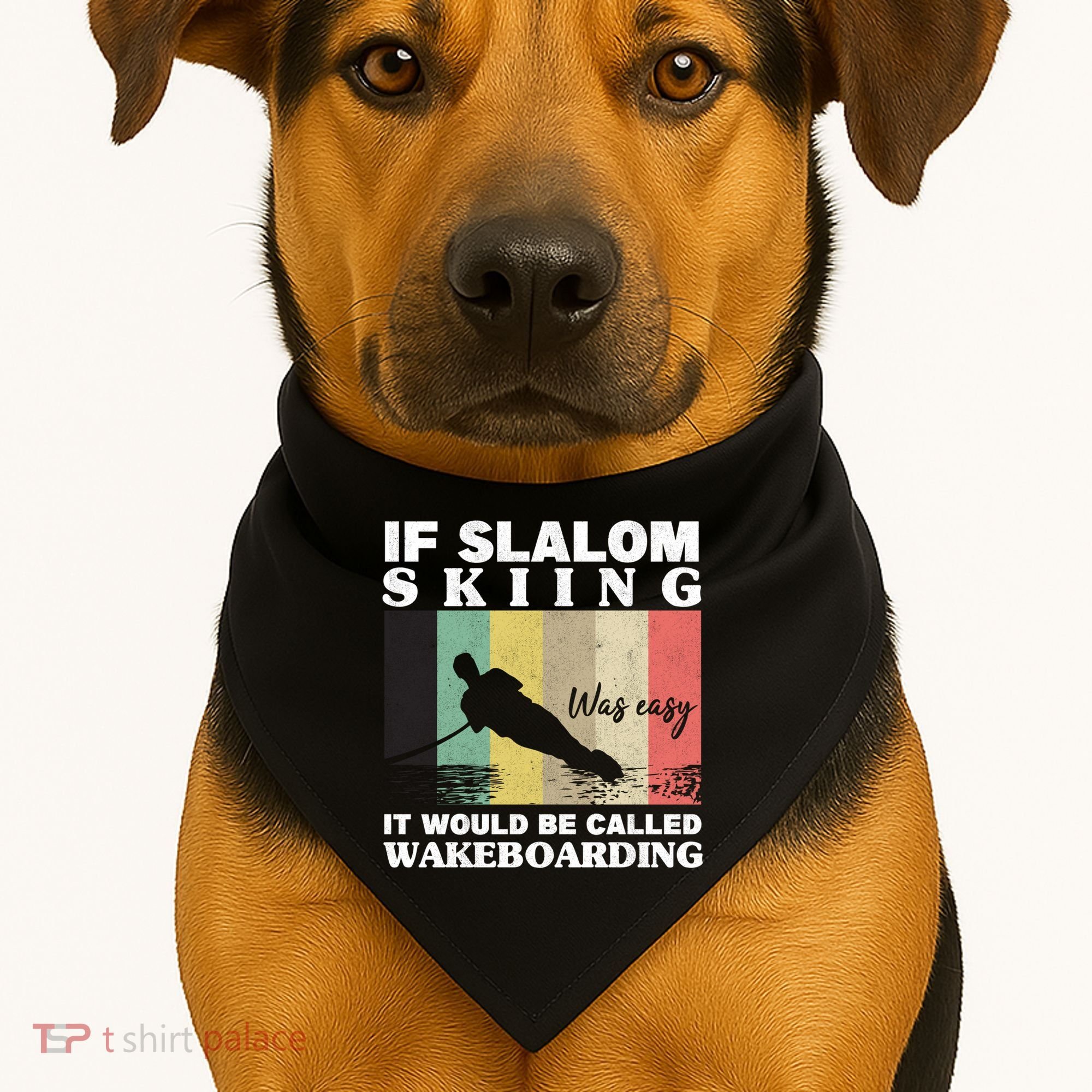Slalom Skiing Was Easy Wakeboarding Athletes Water Skiing Cool Gift USA-Made Doggie Bandana