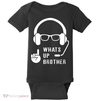 Sketch Streamer Whats Up Brother Baby Bodysuit