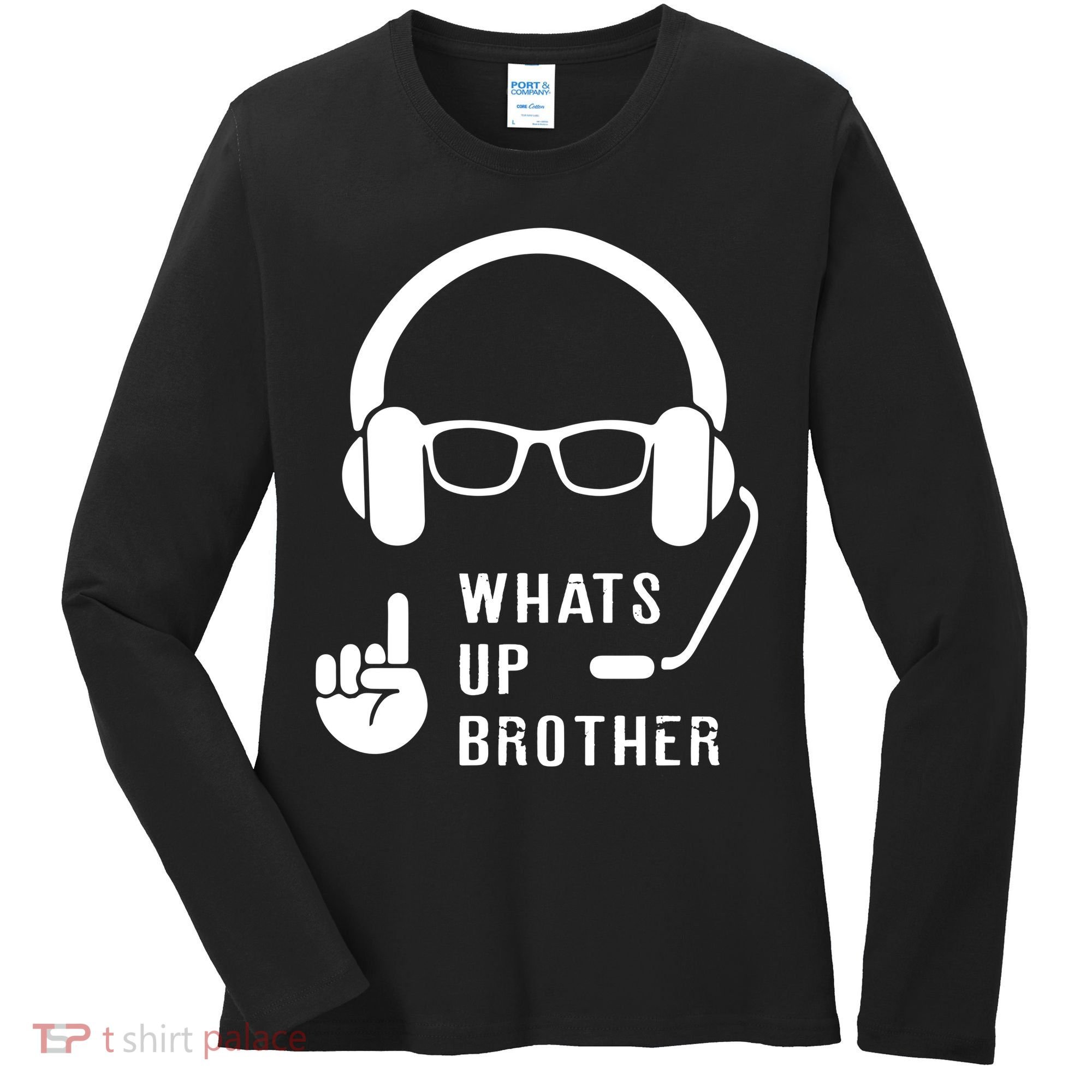 Sketch Streamer Whats Up Brother Women's Long Sleeve Shirt
