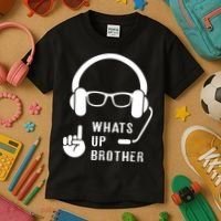 Sketch Streamer Whats Up Brother Kids T-Shirt thumb 3