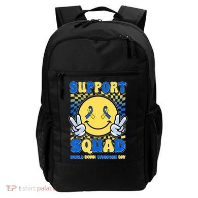Support Squad World Down Syndrome Day Retro Smiley Emoji Backpack