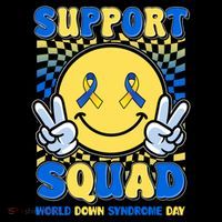 Support Squad World Down Syndrome Day Retro Smiley Emoji Coffee Mug thumb 5