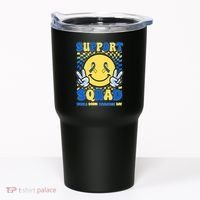 Support Squad World Down Syndrome Day Retro Smiley Emoji Tumbler thumb 0