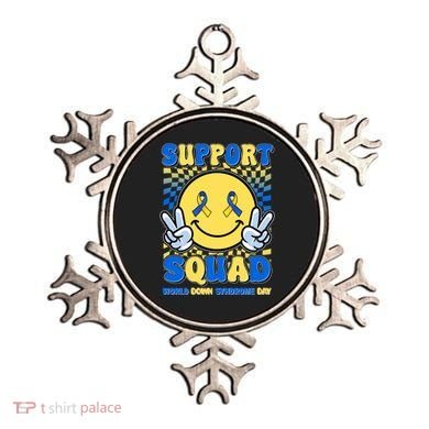 Support Squad World Down Syndrome Day Retro Smiley Emoji Ornament