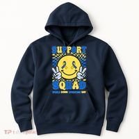 Support Squad World Down Syndrome Day Retro Smiley Emoji Hoodie thumb 0