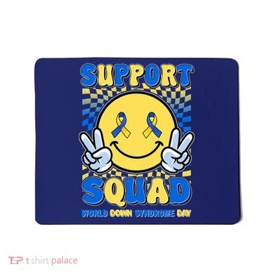 Support Squad World Down Syndrome Day Retro Smiley Emoji Mousepad