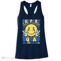 Support Squad World Down Syndrome Day Retro Smiley Emoji Women's Tank Top thumb 0