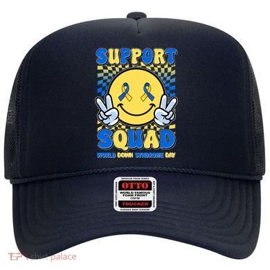 Support Squad World Down Syndrome Day Retro Smiley Emoji Hat