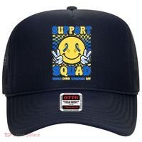 Support Squad World Down Syndrome Day Retro Smiley Emoji Hat thumb 0