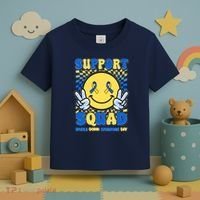 Support Squad World Down Syndrome Day Retro Smiley Emoji Toddler T-Shirt thumb 3