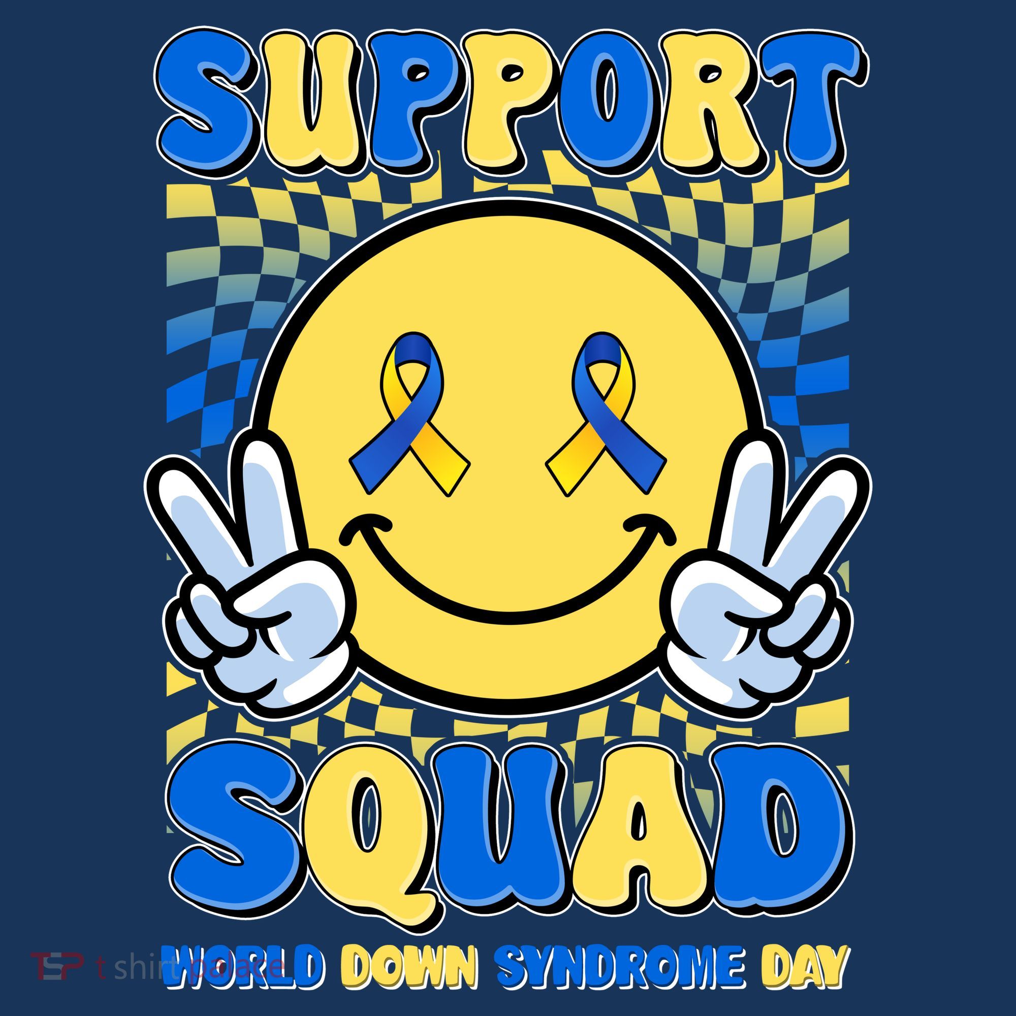 Support Squad World Down Syndrome Day Retro Smiley Emoji Toddler T-Shirt