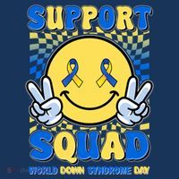 Support Squad World Down Syndrome Day Retro Smiley Emoji Visor thumb 3