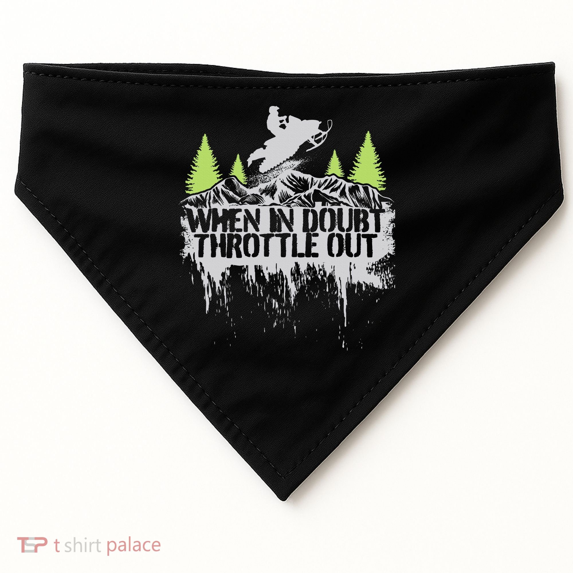 Snowmobile Sled When In Doubt Throttle Out Winter Sports  USA-Made Doggie Bandana