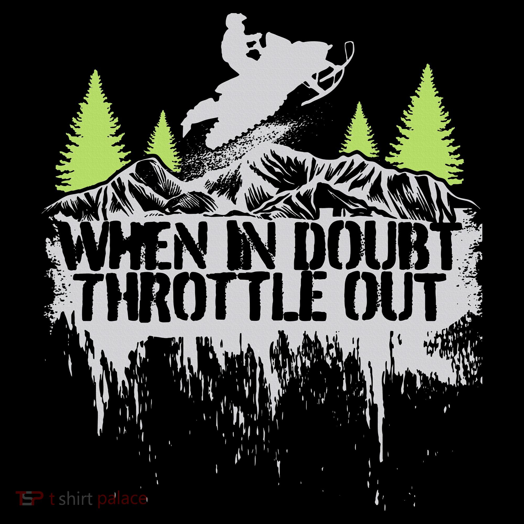 Snowmobile Sled When In Doubt Throttle Out Winter Sports  Coffee Mug