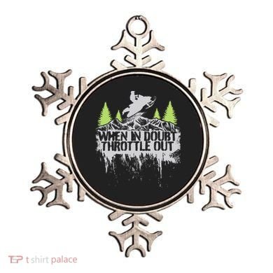 Snowmobile Sled When In Doubt Throttle Out Winter Sports  Ornament
