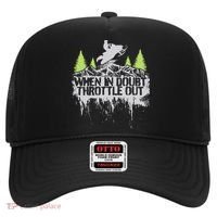 Snowmobile Sled When In Doubt Throttle Out Winter Sports  Hat thumb 0