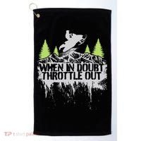 Snowmobile Sled When In Doubt Throttle Out Winter Sports  Golf Towel thumb 0