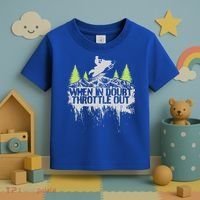 Snowmobile Sled When In Doubt Throttle Out Winter Sports  Toddler T-Shirt thumb 3