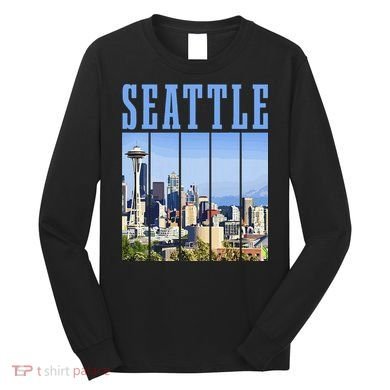 Seattle Skyline Washington Vintage Pride Long Sleeve Shirt