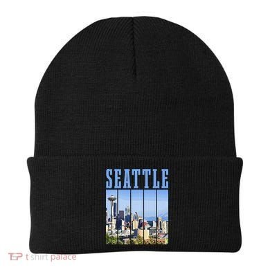 Seattle Skyline Washington Vintage Pride Beanie