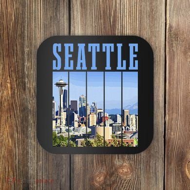 Seattle Skyline Washington Vintage Pride Coaster