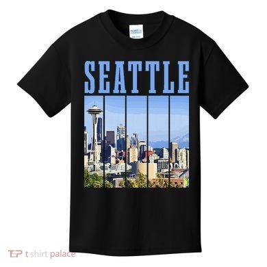 Seattle Skyline Washington Vintage Pride Kids T-Shirt
