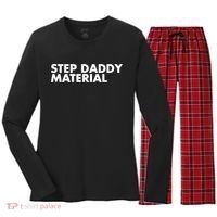 Step Daddy Material Women's Long Sleeve Flannel Pajama Set  thumb 0