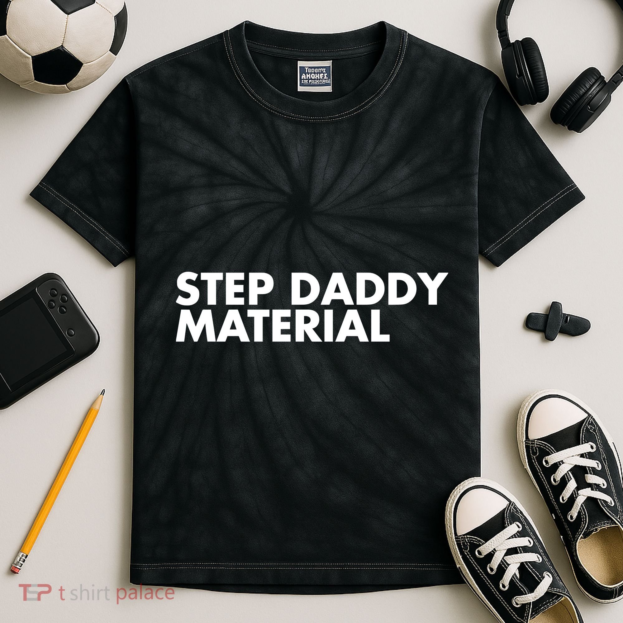 Step Daddy Material Kids Tie-Dye T-Shirt