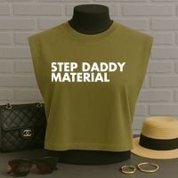 Step Daddy Material Garment-Dyed Women's Muscle Tee thumb 3