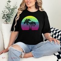 Summertime Synthwave Sunset With Palms Comfort Colors T-Shirt thumb 2