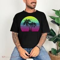 Summertime Synthwave Sunset With Palms Comfort Colors T-Shirt thumb 3
