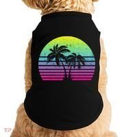 Summertime Synthwave Sunset With Palms Doggie Tank thumb 0