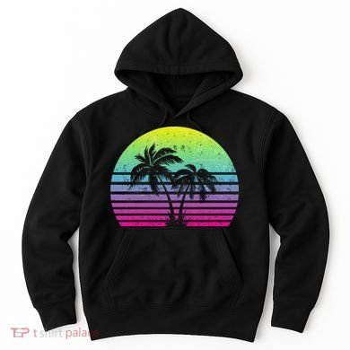 Summertime Synthwave Sunset With Palms Hoodie