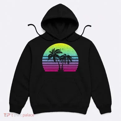 Summertime Synthwave Sunset With Palms Hoodie
