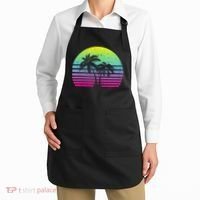 Summertime Synthwave Sunset With Palms Apron thumb 2
