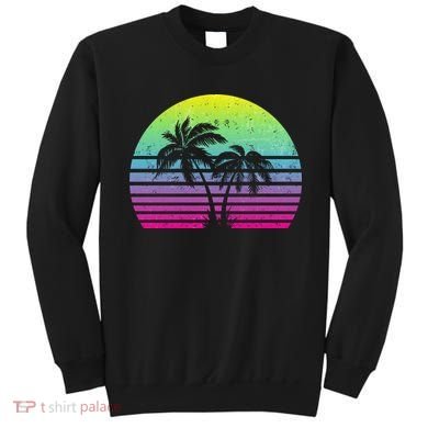 Summertime Synthwave Sunset With Palms Sweatshirt