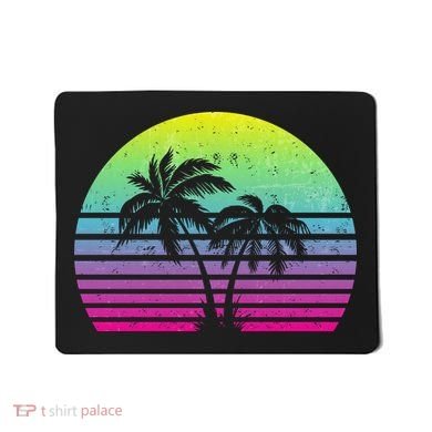 Summertime Synthwave Sunset With Palms Mousepad