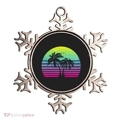 Summertime Synthwave Sunset With Palms Ornament