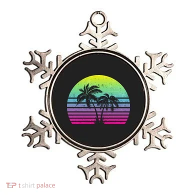 Summertime Synthwave Sunset With Palms Ornament